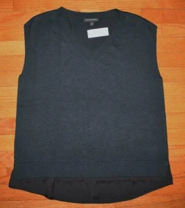 NWT Womens Banana Republic Mixed Media V-Neck Sweater Cap Sleeves Shirttail *3U - Picture 1 of 6
