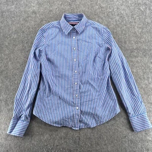 Vineyard Vines geknöpftes Hemd Damen 6 blau klassische Passform gestreift Langarm - Bild 1 von 12