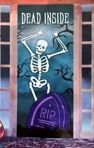 Skelett Halloween Tür Abdeckung Niedlich Halloween Outdoor Dekoration Trick or Treat - Bild 1 von 2