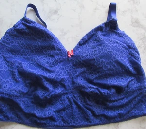 Parade Bra Bralette 2XL Blue Lace Wirefree Wireless - Picture 1 of 4