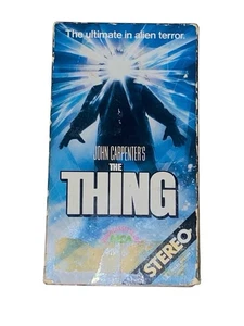 VHS The Thing 1982 MCA Rainbow Stereo John Carpenter Horror 1st Release Tape Box - Picture 1 of 5