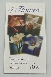 US Booklet of 20 Scott #BK284 2000 34 Cent 4 Flowers Sealed - Picture 1 of 4
