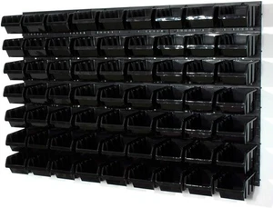 WALL MOUNTED TOOL PEG BOARD BLACK  1152mm x 780mm 63 ELEMENTS  GARAGE STORAGE - Picture 1 of 5