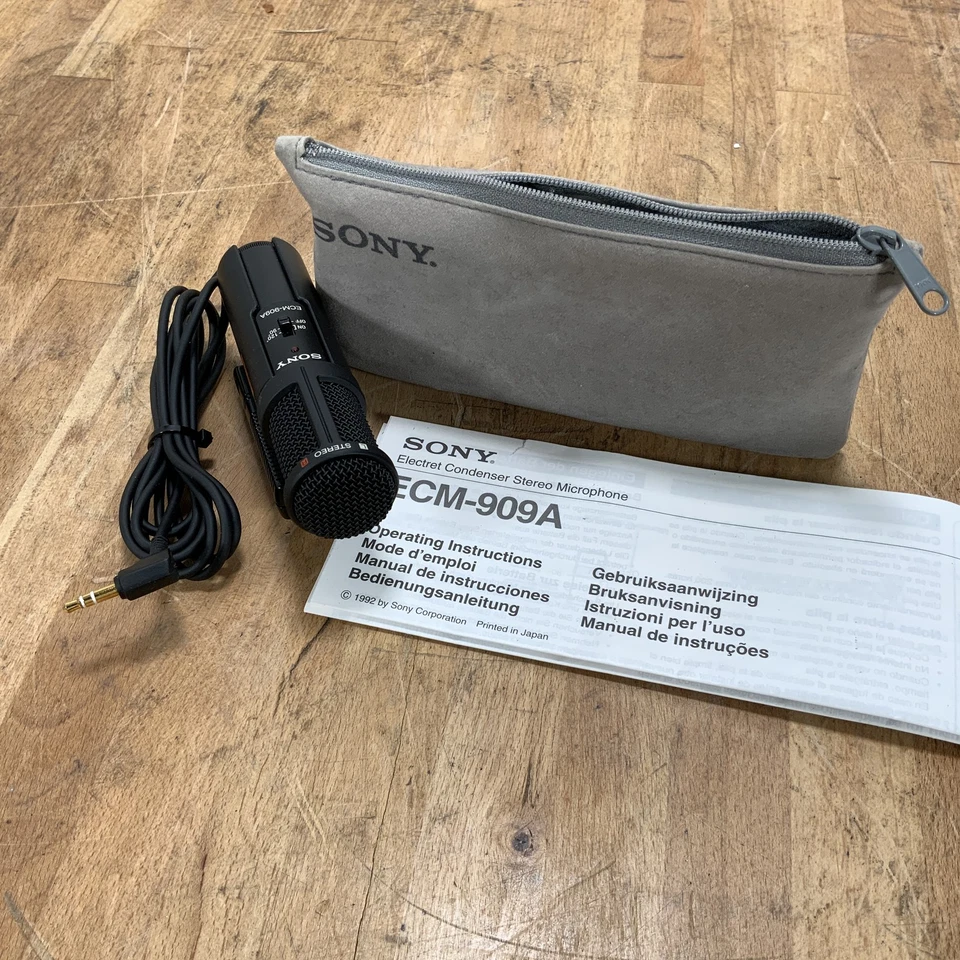 Sony ECM-909A tragbares Stereo kondensator Mikrofon Walkman Tasche - Bild 1 von 4