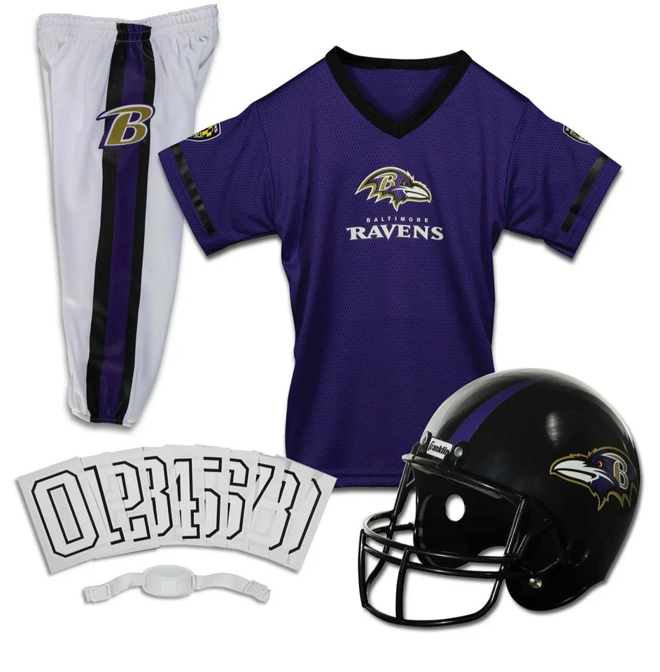 巴尔的摩乌鸦队中号制服套装NFL青年制服带数字5件 — 第 1/4 张图片
