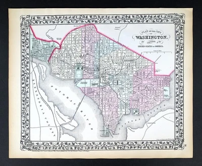 Mapa Mitchell 1874 Baltimore City Plan Maryland Lexington & Charles Street Museum Foto 1 de 4