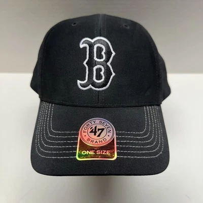 NUEVO 47 Marca Boston Red Sox Gorra Gorra Negra Ajustable Con Etiquetas Foto 1 de 4