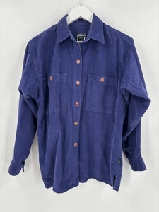 Camicia vintage Patagonia con bottoni donna piccola blu velluto a coste maniche lunghe cotone - Foto 1 di 16