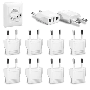 6-20pcs European Travel Plug Adapter US to Europe Type C Wall Outlet Converter - Foto 1 di 12