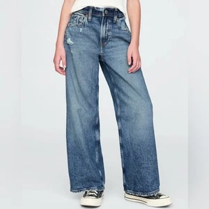 GAP Kids Low Stride Wide Leg Jeans Size 6 Cotton - Picture 1 of 8