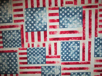 EE. UU. DENIM COMO BANDERA ESTRELLAS RAYAS TELA DE ALGODÓN PATRIÓTICO BTHY Foto 1 de 4