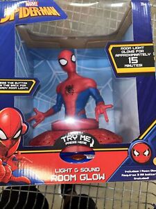 NEW  10” SPIDERMAN Projects Lights Sounds SPINS Room Glow Nightlight