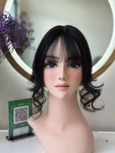 Lavia, 14 inches (35cm) silk based Mini Hair Topper with fringe - Picture 1 of 6