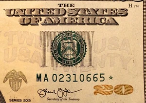 2013 $20 DOLLAR *STAR* Note FEDERAL RESERVE NOTE VF CONDITION - Picture 1 of 4