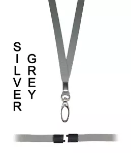 Supporto collo cordino grigio argento grigio argento cinturino corda bastone passaggio clip metallo - Foto 1 di 2