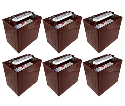 (Set of 6) Trojan T-105 6V 225Ah Deep Cycle Battery - HydroLink Compatible - Image 1 of 4