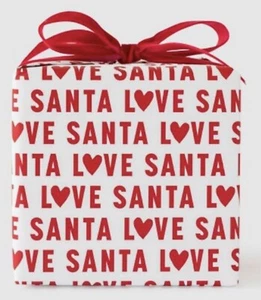 SANTA LOVE Gift Wrapping Paper Christmas 180/SQ FT Total 6 Rolls 30 SQ FT Sugar - Picture 1 of 7