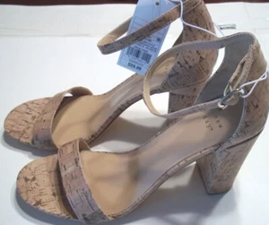 A New Day Women's Ema High Block Heeled Square Toe Pumps-Color Tan Assorted Size - Picture 1 of 3