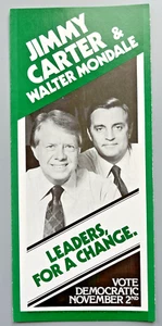 1976 Jimmy Carter Walter Mondale Presidential Campaign Brochure Glossy - Picture 1 of 3