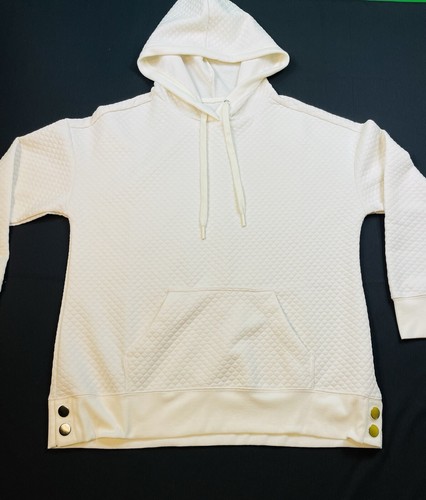 OFF WHITE The Sweatshirt Project Felpa con Cappuccio Donna Taglia Med Trapuntata Crema