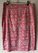 HARDLY WORN Diana Ferrari Pink Red Paisley Print Skirt Lined 8 Exclusive Print