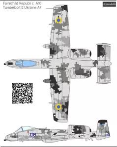 BSmodeles Fairchild Republic A10 Tunderbolt II Ucrania AF Ucrania AF calcomanía 1\72 - Imagen 1 de 3