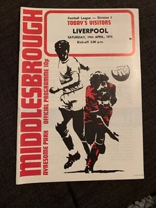 1975 Middlesbrough V Liverpool Programme - Picture 1 of 3