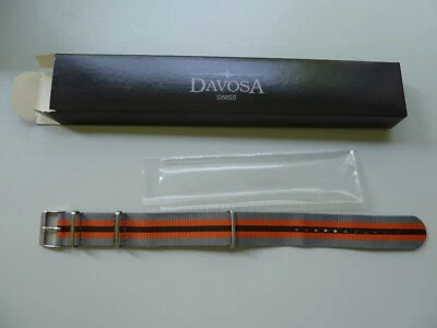 Davosa Armband Hellgrau/Orange Nylon strap - Bild 1 von 2