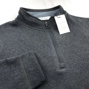 Peter Millar Crown Fleece Quarter Zip Pullover Sweater Black 2XL $160 - Picture 1 of 7