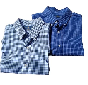 Ralph Lauren 2 x Paket Herren XL Langarm Kariert Knopfleiste Hemd Blau Weiß - Bild 1 von 6