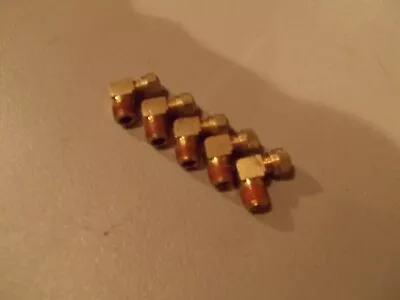 Parker 1/4" NPT Male x 1/4" Tube Brass Compression Elbow 90 DOT  [Lot of 5] - Image 1 of 2
