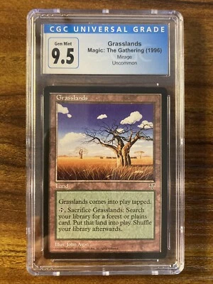 MTG✨GRASSLANDS✨Mirage CGC 9.5 GEM MINT 1996 Uncommon SAC/FETCH Land AVON POP 1 ! - Image 1 of 4