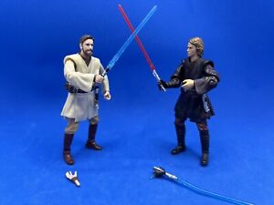 Star Wars ROTS Anakin Skywalker Obi-Wan Mustafar Duel Action Figure Hasbro 2005