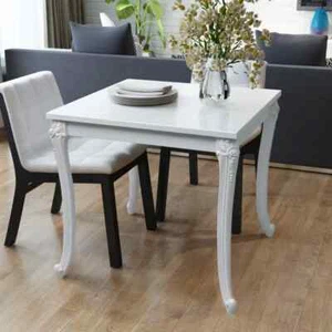 vidaXL Dining Table 80x80x76 cm High Gloss White - Picture 1 of 5