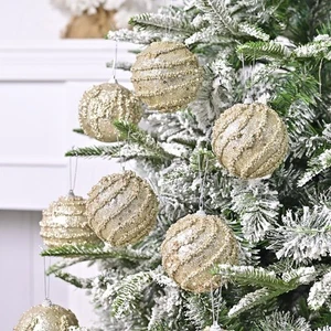 Champagne Christmas Hanging Balls Foam Christmas Tree Ornaments New Year - Picture 1 of 15