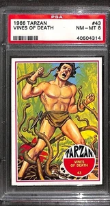 1966 PHILADELPHIA GUM TARZAN #43 VINES OF DEATH PSA 8 NM-MT 40504314 - Picture 1 of 2