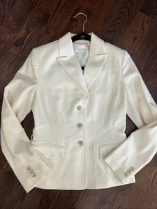 NWT Banana Republic Women's White Cream Blazer Suit Jacket Size 6 Reg Price $228 - Picture 1 of 16