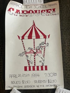 Vintage 1984 Arapahoe High School Carousel Theater Poster Colorado - Picture 1 of 4
