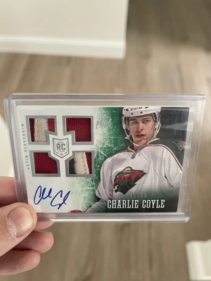 2013-14 Panini Prime - Rookie Patch Autograph Charlie Coyle #108  Silver /50  - Image 1 of 2