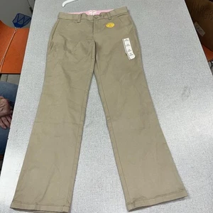 Cat And Jack Girls School Uniform Straight Pants Beige Stretch Waist Sz 12 NWT - Picture 1 of 5