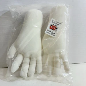 White Lycra Mannequin Hands Poseable Size Small 8” X 4” - Picture 1 of 6