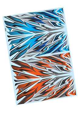 Body Enhancement decals RED & BLUE -  Sticker Sheet A4 for 1:10 RC car truck - Image 1 of 3