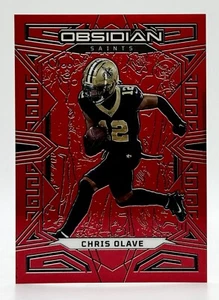2024 Panini Obsidian Red Flood Electric Etch #69 Chris Olave 53/90 Saints - Picture 1 of 2