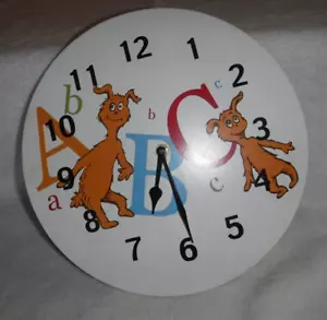 Trend Lab Dr.Seuss 11" Round ABC Nursery/Kids/ Bedroom Hanging Wall Clock - Picture 1 of 3