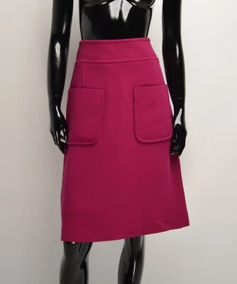Red Valentino A - Line High Waisted Raspberry Wool Skirt Size US 8 - Image 1 of 4