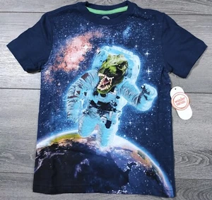 Dinosaur Shirt Boys X-Small 4-5 Astronaut T-Rex Space Galaxy T-Shirt Tee Gift - Picture 1 of 5