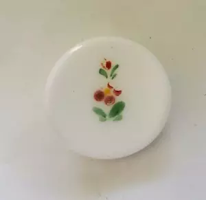 Vaso redondo de vidrio de leche blanca flor Ctr botones vintage 36L - 7/8" - 22 mm (B334) - Imagen 1 de 3