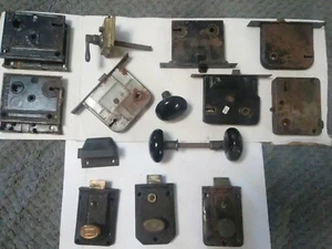 Antique & Vintage Door Locks & Latches Lot for Parts/Repair - Picture 1 of 11