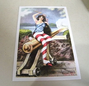 MISS LIBERTY WELCOMES YOU 4X6" POSTCARD HOOKSETT N.H. FIREWOKS POSTCARD AD  - Picture 1 of 2