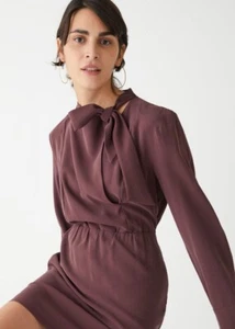 &Other Stories Relaxed mini dress featuring a cowl neck with bow effect Size 38 - Picture 1 of 9